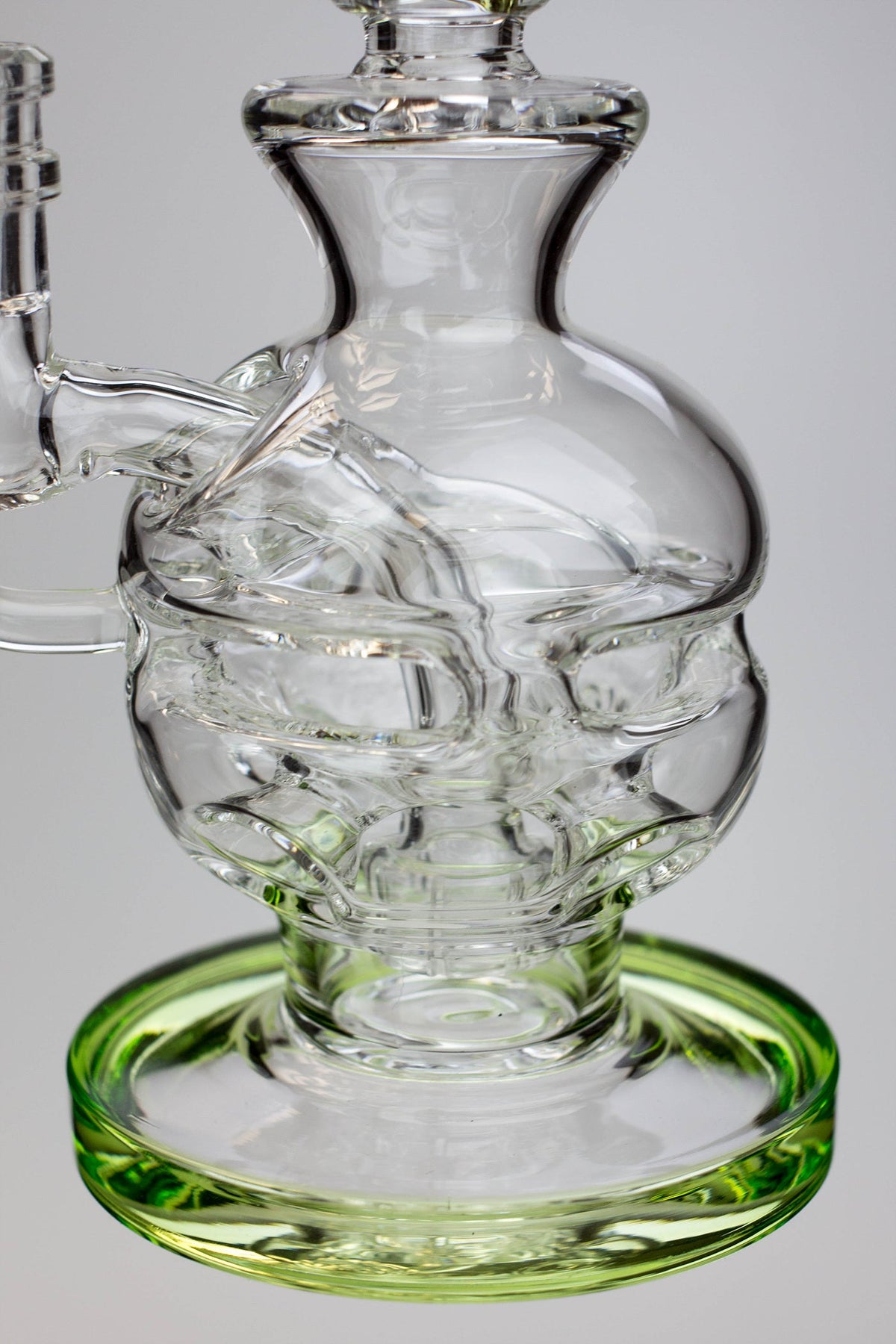 6" Genie Double glass recycle rig with shower head diffuser base