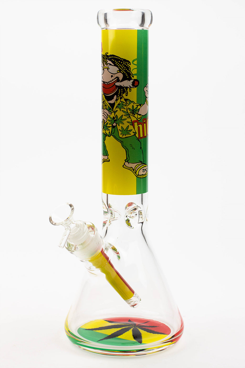 13.5" Rasta Beaker Glass Bong