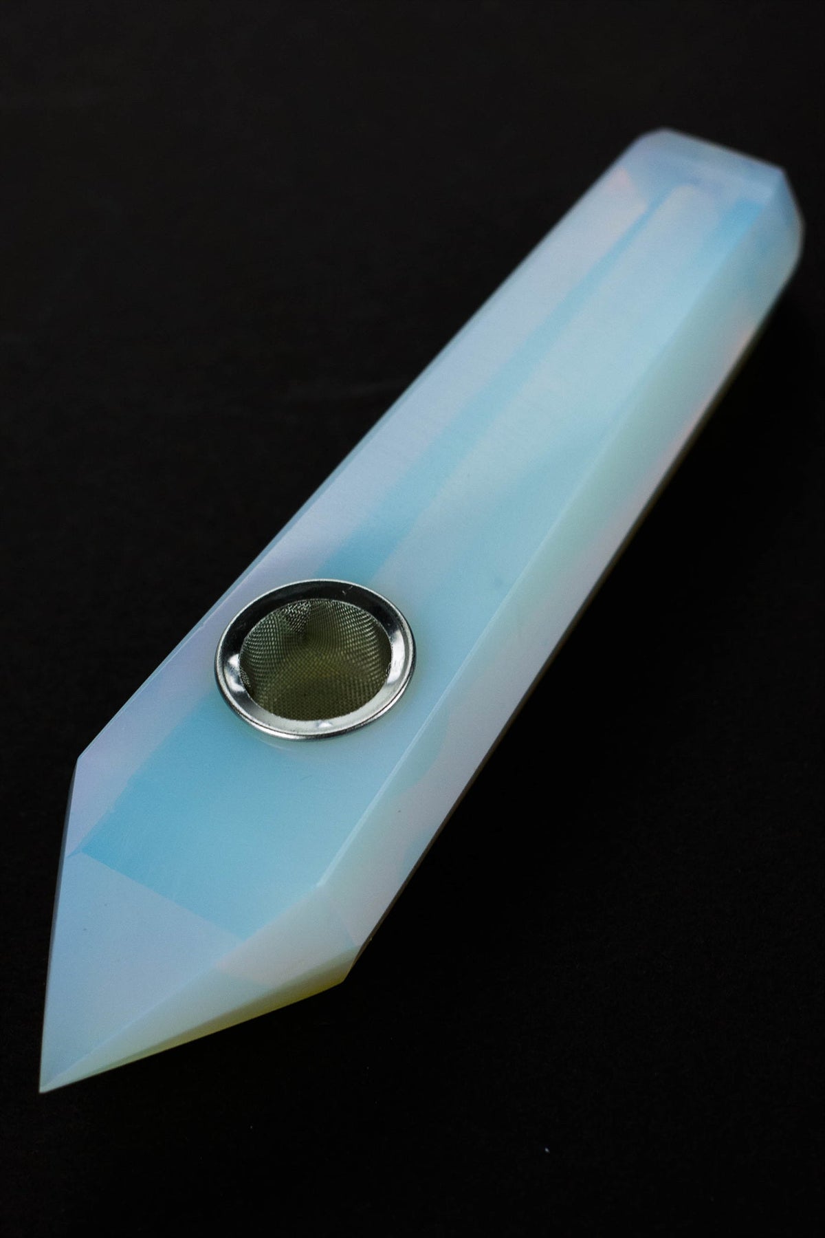 Acid Secs Natural Opal Blue Quartz Pipe 