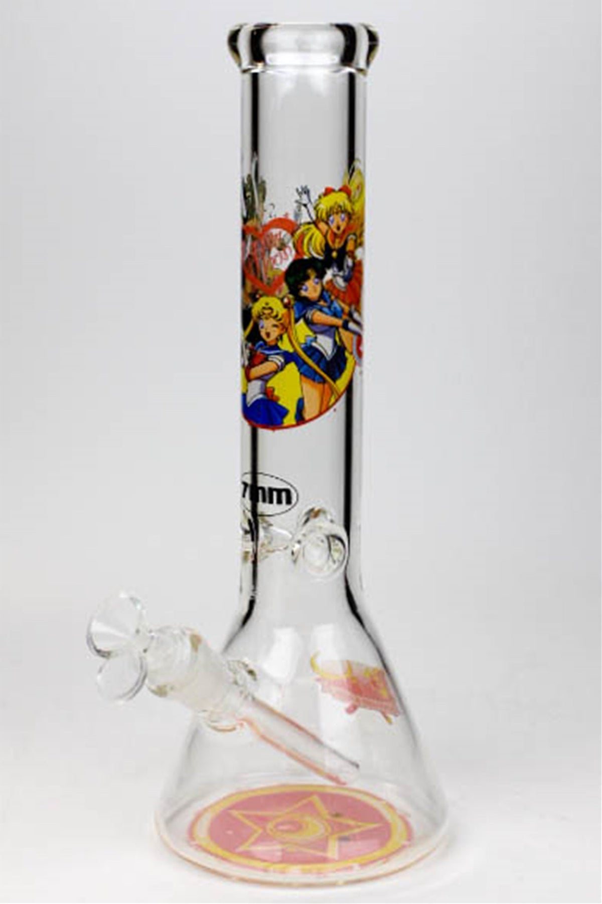 13.5" Cartoon 7 mm glass water beaker bong_4