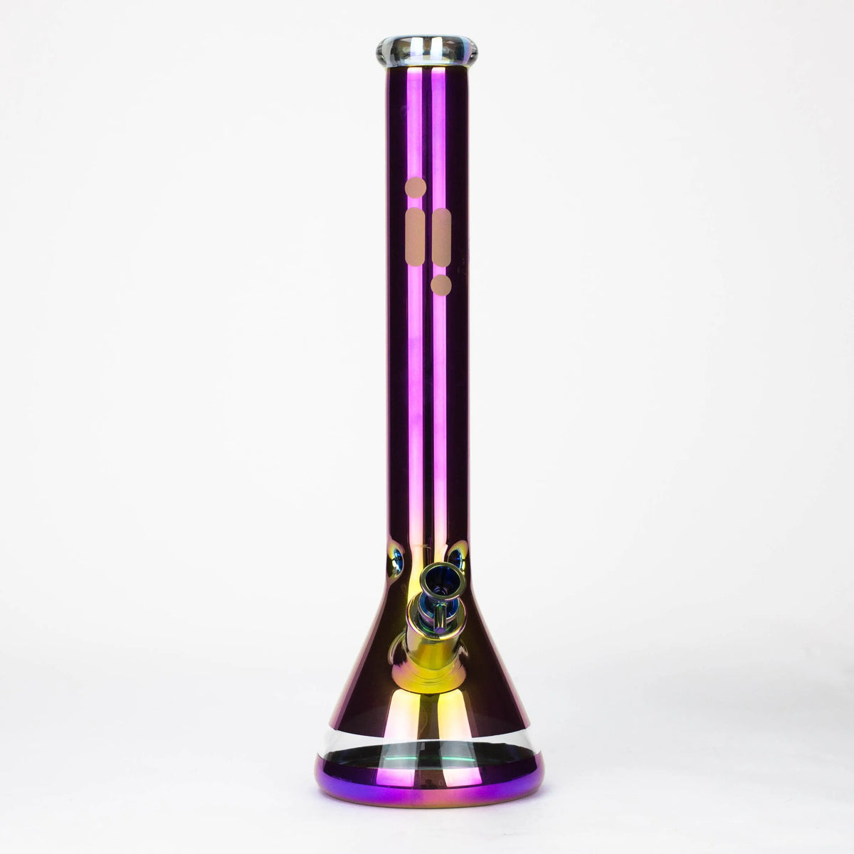 Front View of the purple Infyniti 18-Inch Electroplated Glass Bong 