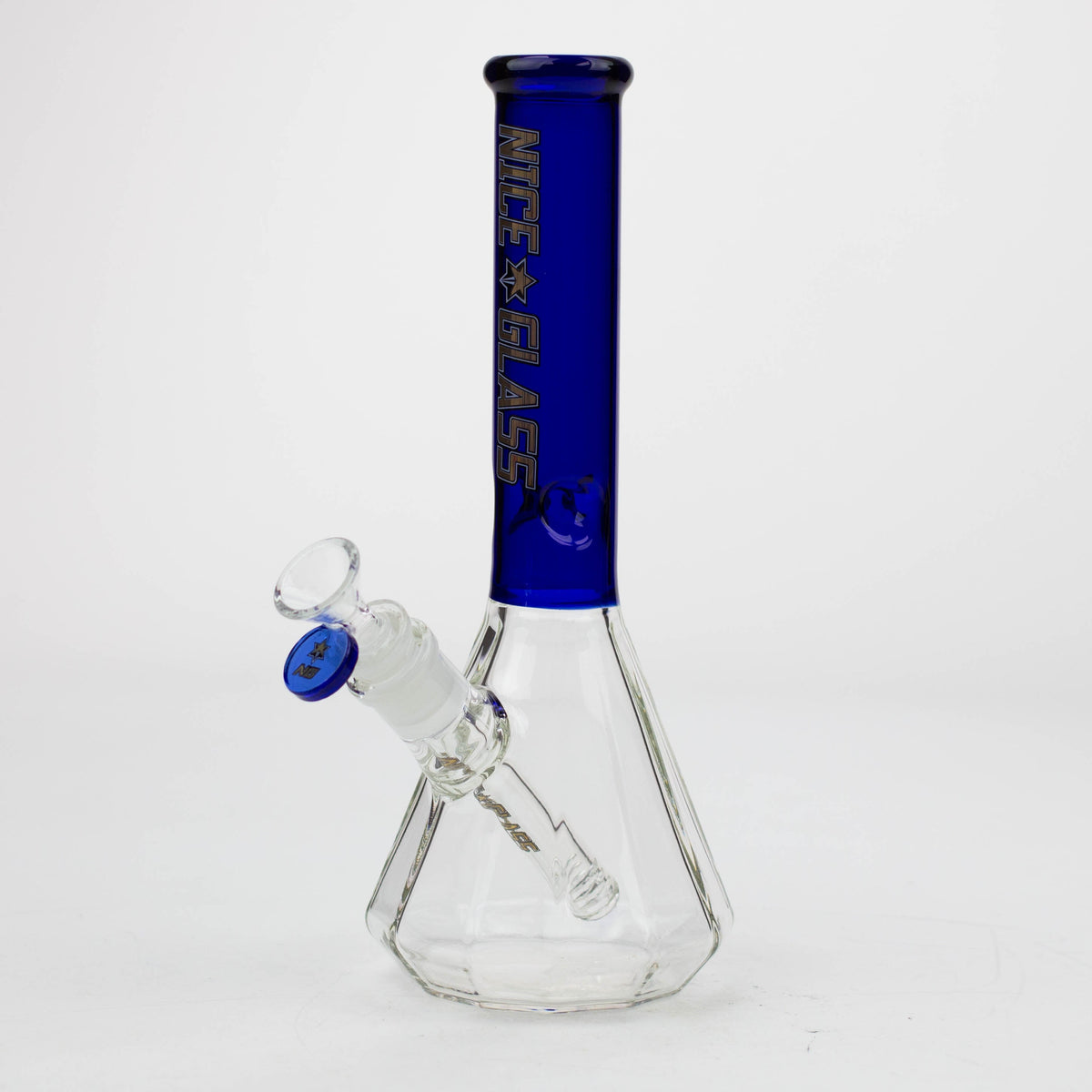 11 Inch 12 Sided Blue Pyramid Beaker Bong from Nice Glass