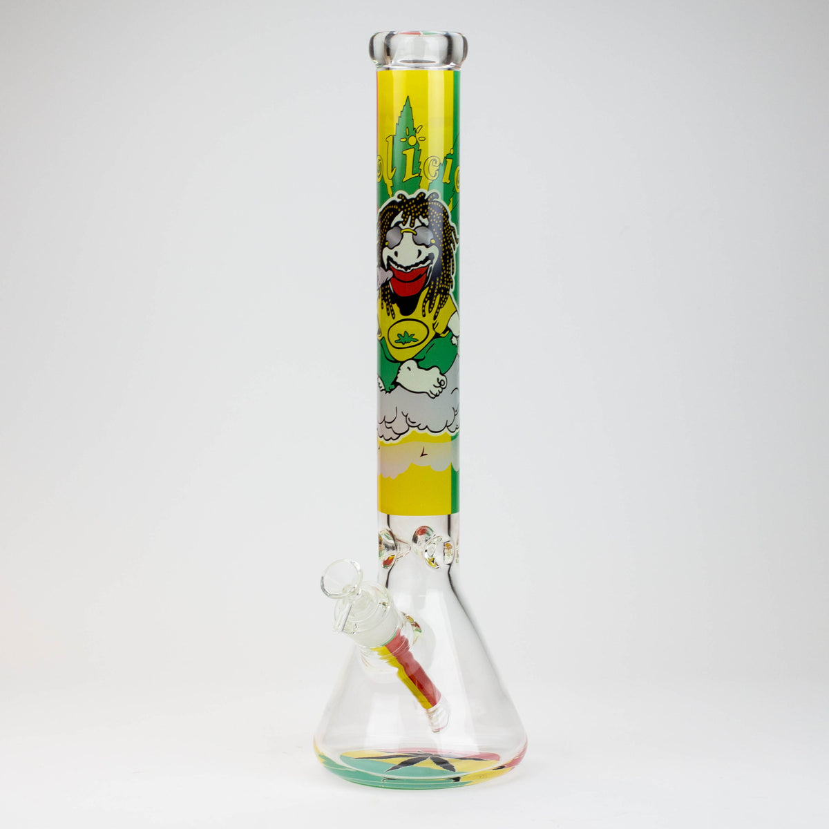 17.5" Rasta Man / 7 mm / classic beaker glass bong_5