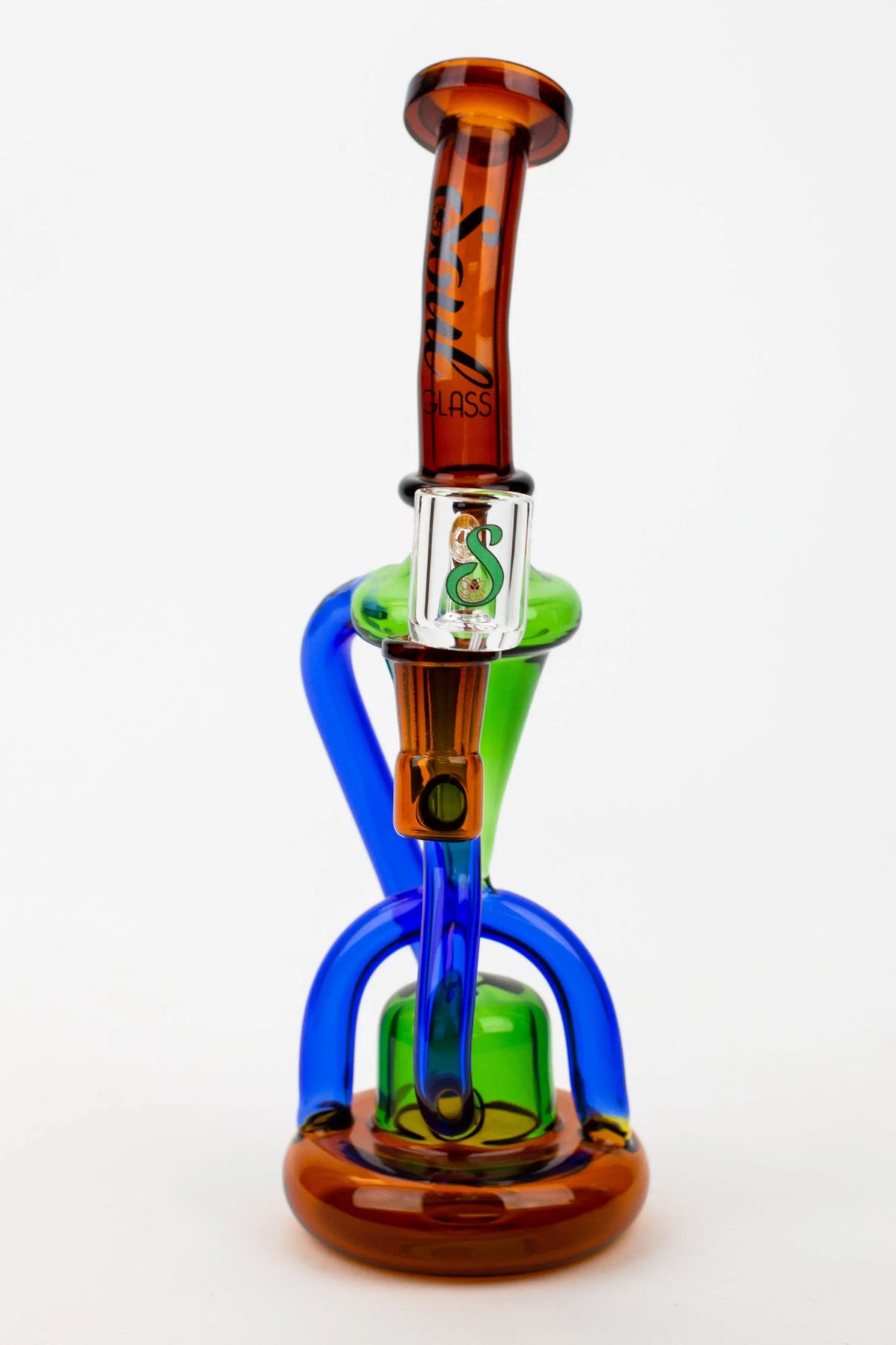 10" SOUL Glass 2-in-1 Concentrate Rig Recycler Front View