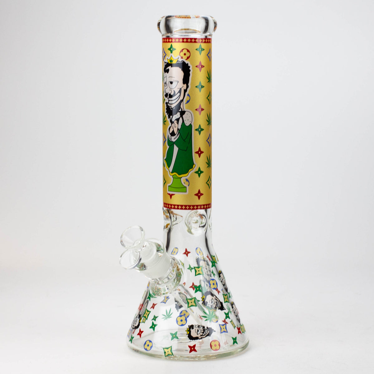 14" Dope Squad Cartoon Glass Bong Royal Kush Design