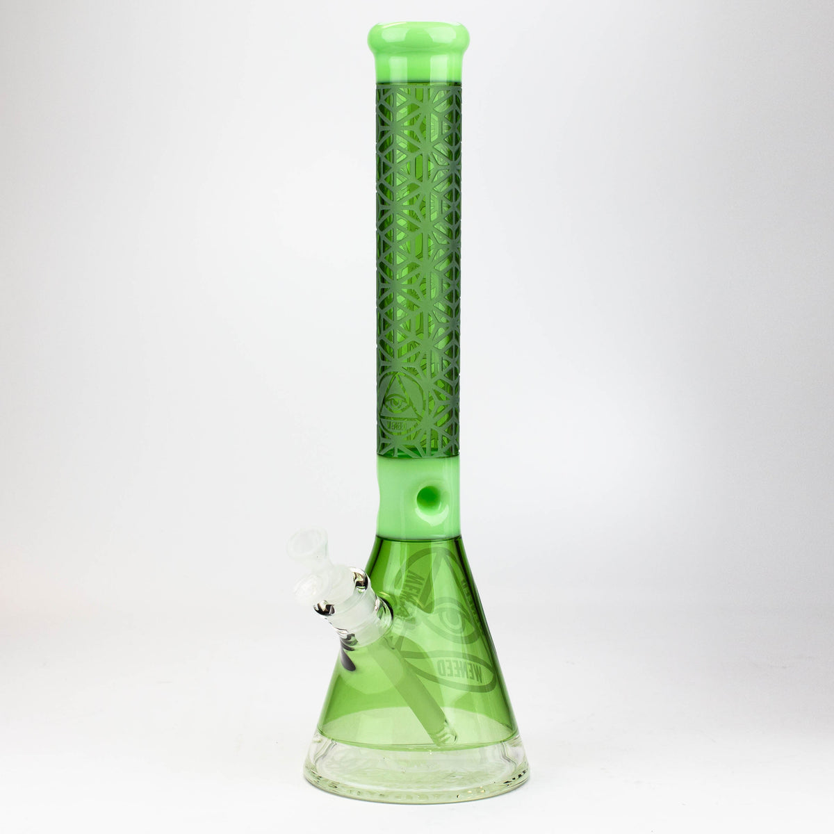 WENEED- 18 Inch Lattice Web Beaker Bong in Green