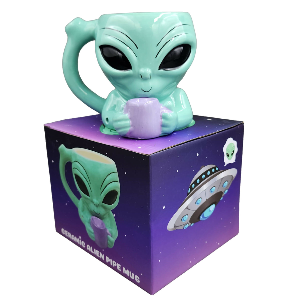 Ceramic Alien Pipe Mug Gift Box