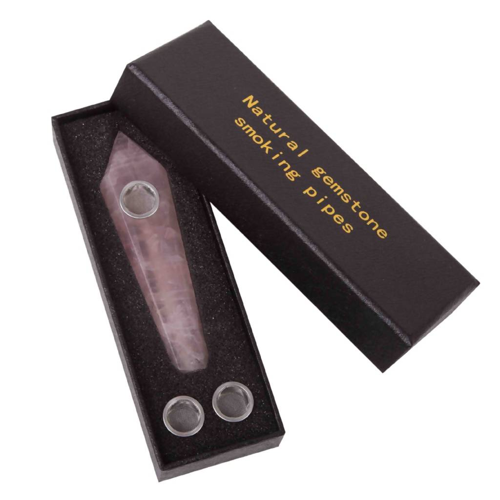 Amethyst Semi-Precious Quartz Pipe in Package