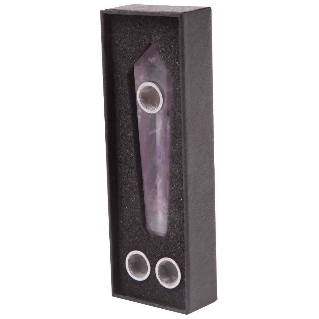 Amethyst Gemstone Quartz Pipe in Package