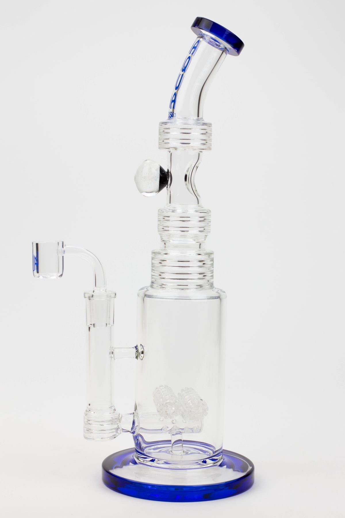 13" AQUA Glass / 2-in-1 / 7mm glass water bong and dab rig