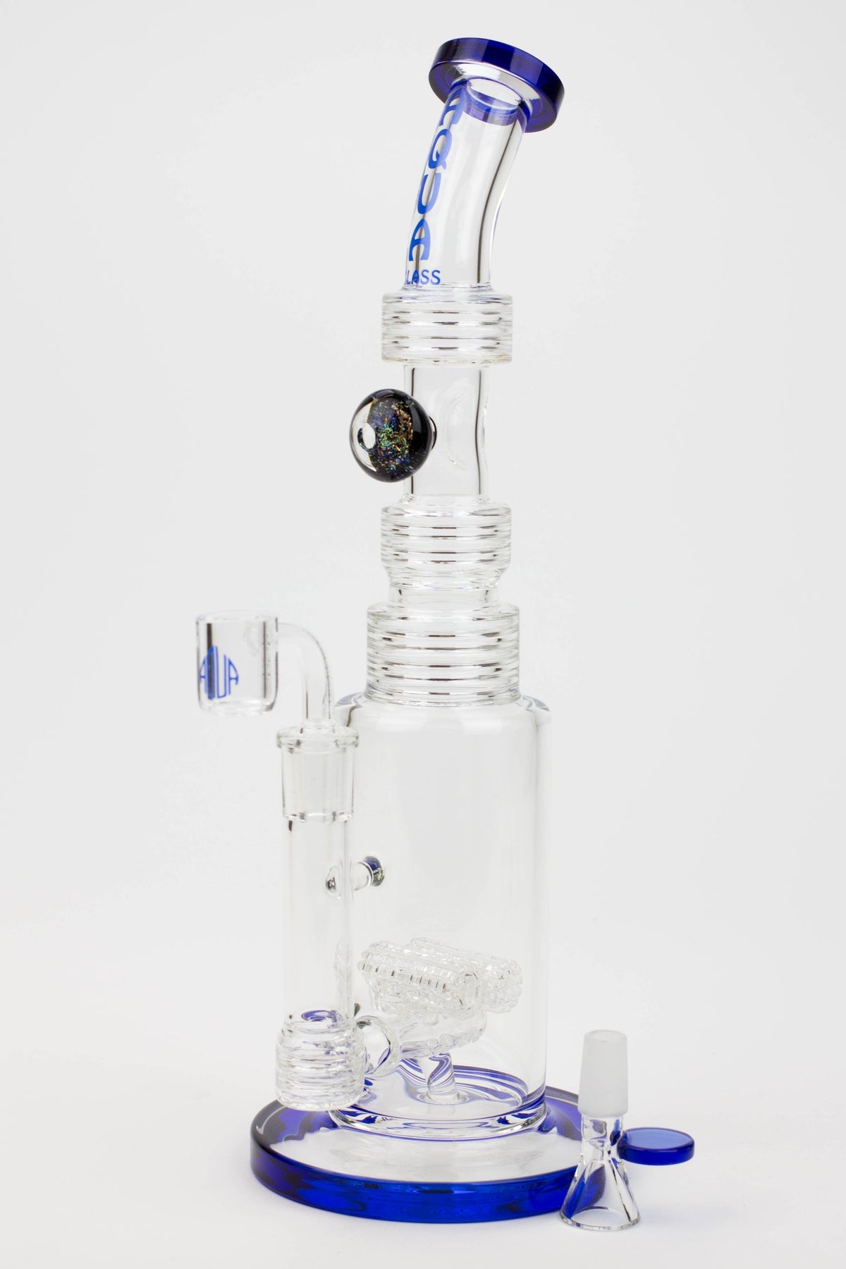 13" AQUA Glass - Dab Rig And Bong Hybrid Blue