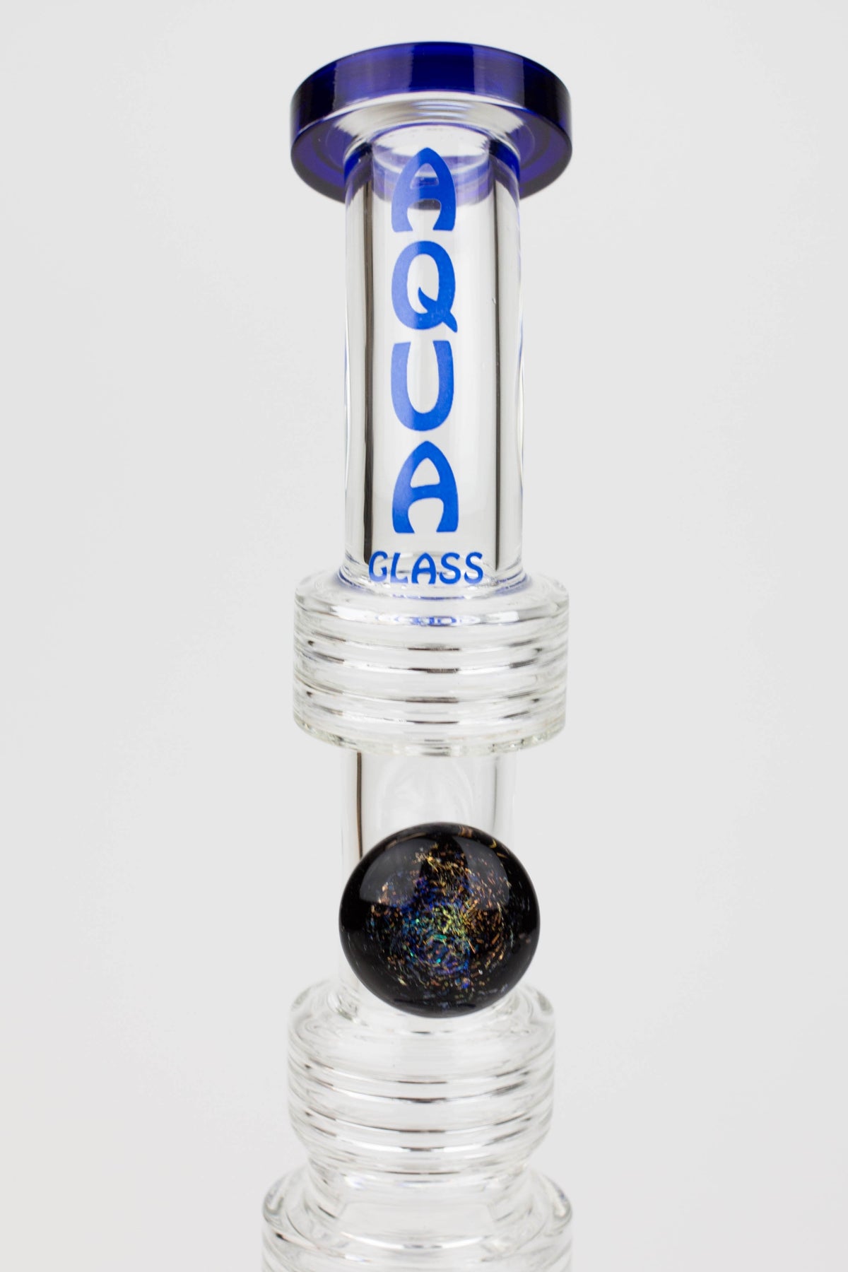 Blue Aqua 2-in-1 Glass Bong And Dab Rig Close Up Shot Canada