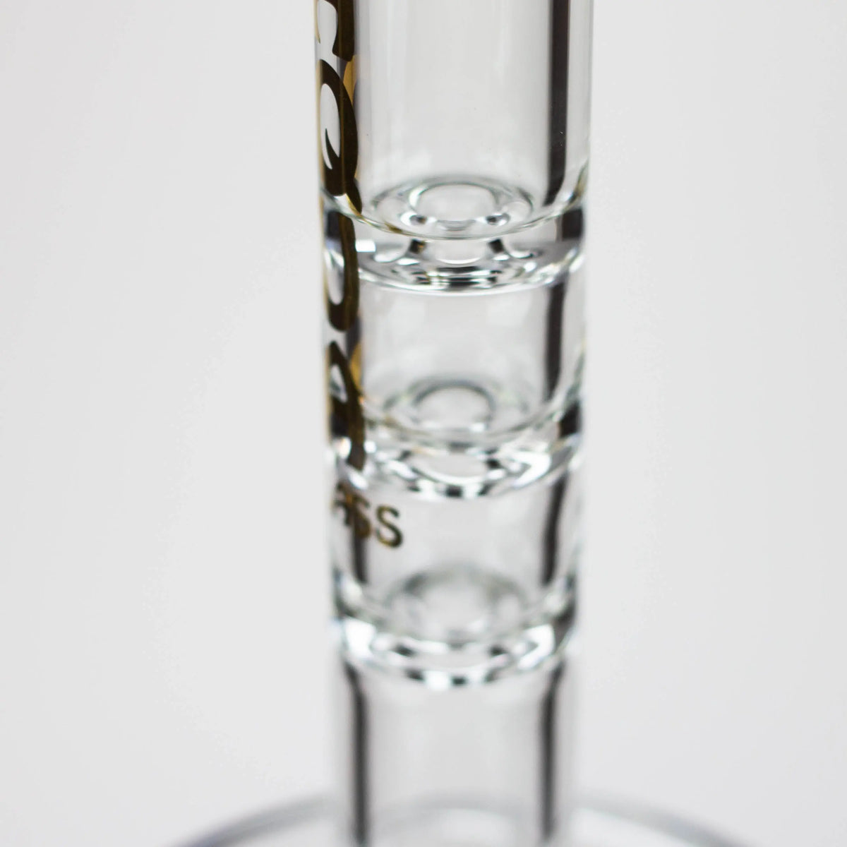 Glass Neck of the AQUA Glass Showerhead Perc Dab Rig Hyrbid