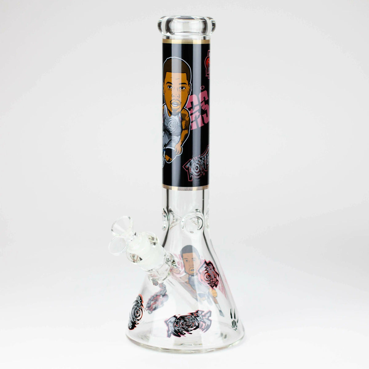 14-Inch TC 6 TO Champions Glass Water Bong viewed at angle.