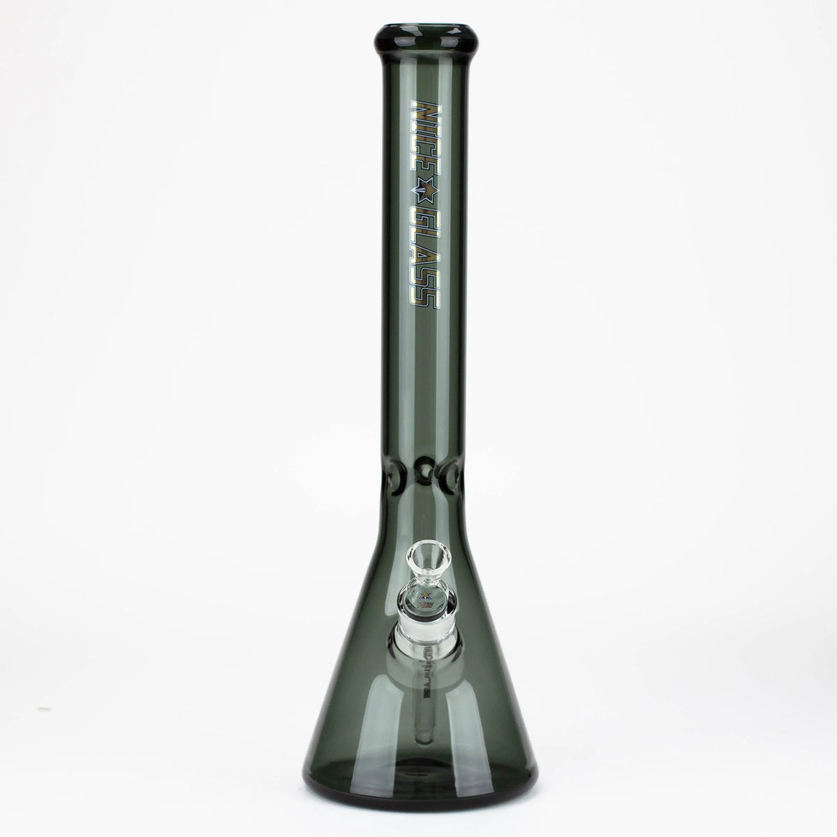 Front View of the 18 Inch Blackout Beaker Bong by Nice Glass