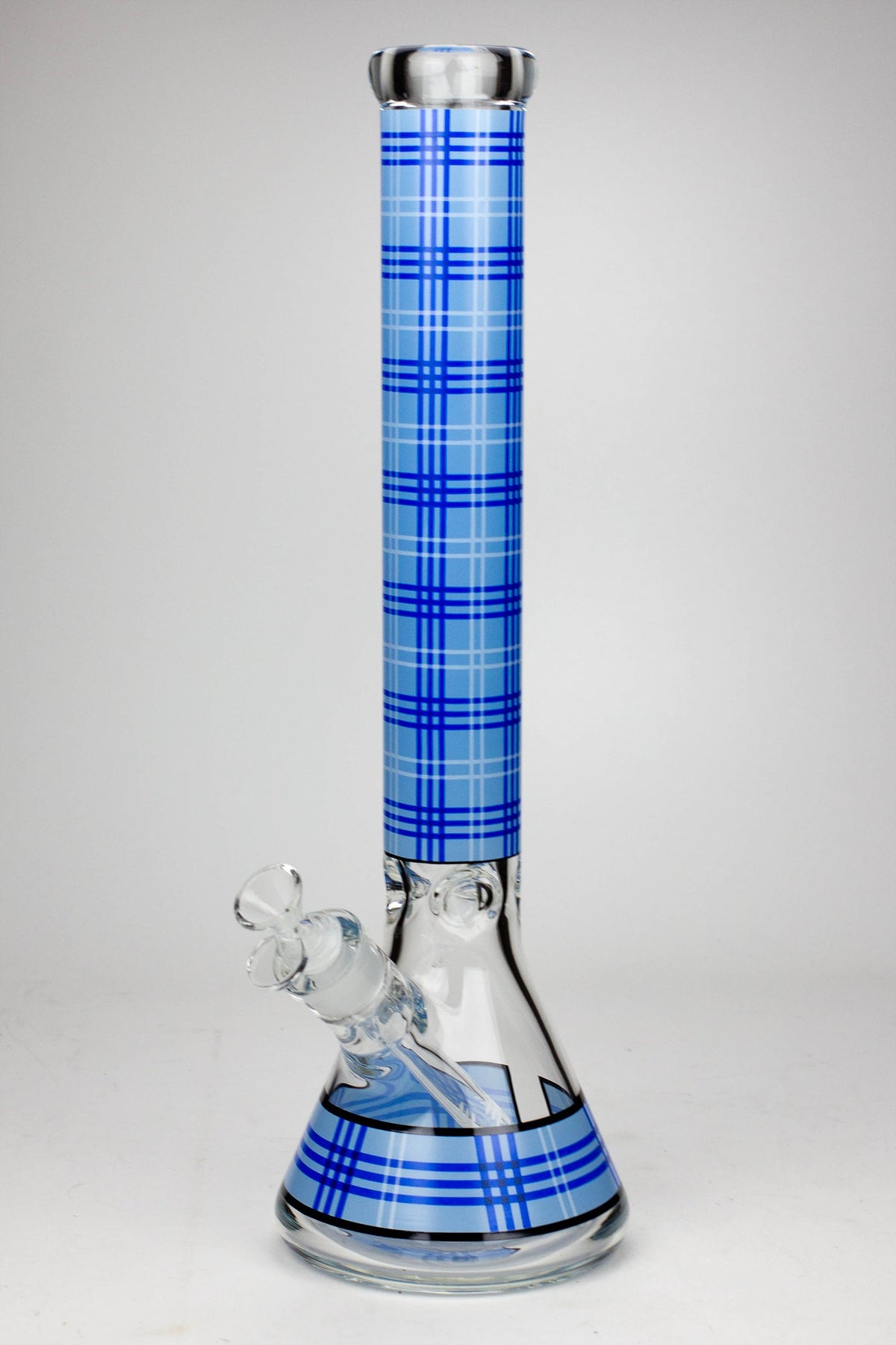 17.5 Inch Blue Checkered Beaker Bong