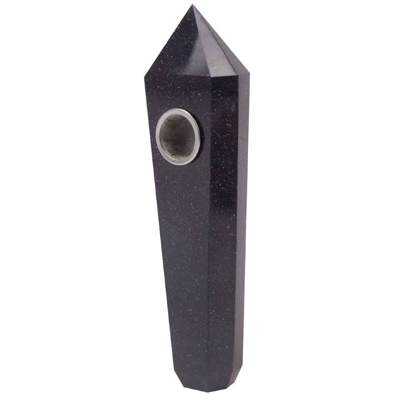 Blue Sandstone Black Quartz Pipe