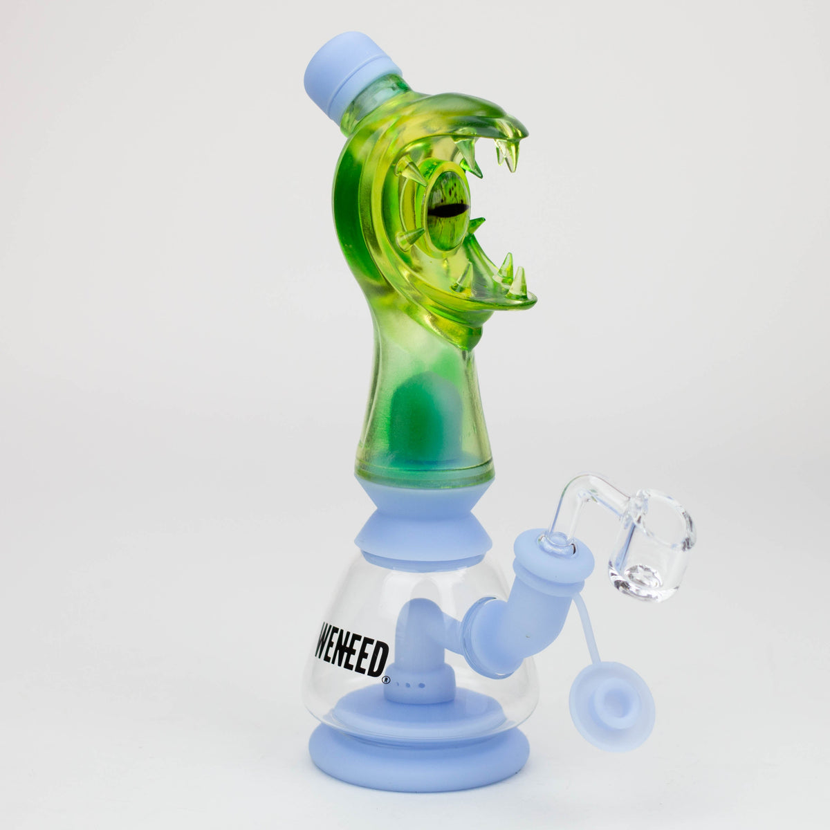 9 Inch Light Blue Monster Eye Silicone Dab Rig from WENEED