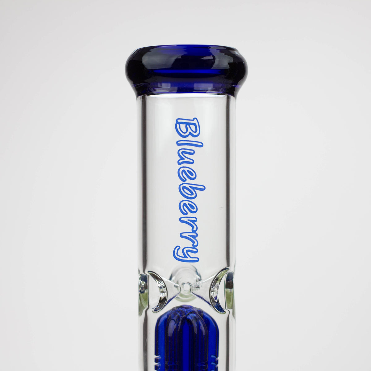 Glass Neck of the 15 Inch Double Tree Perc Beaker Bong from Blueberry Glass