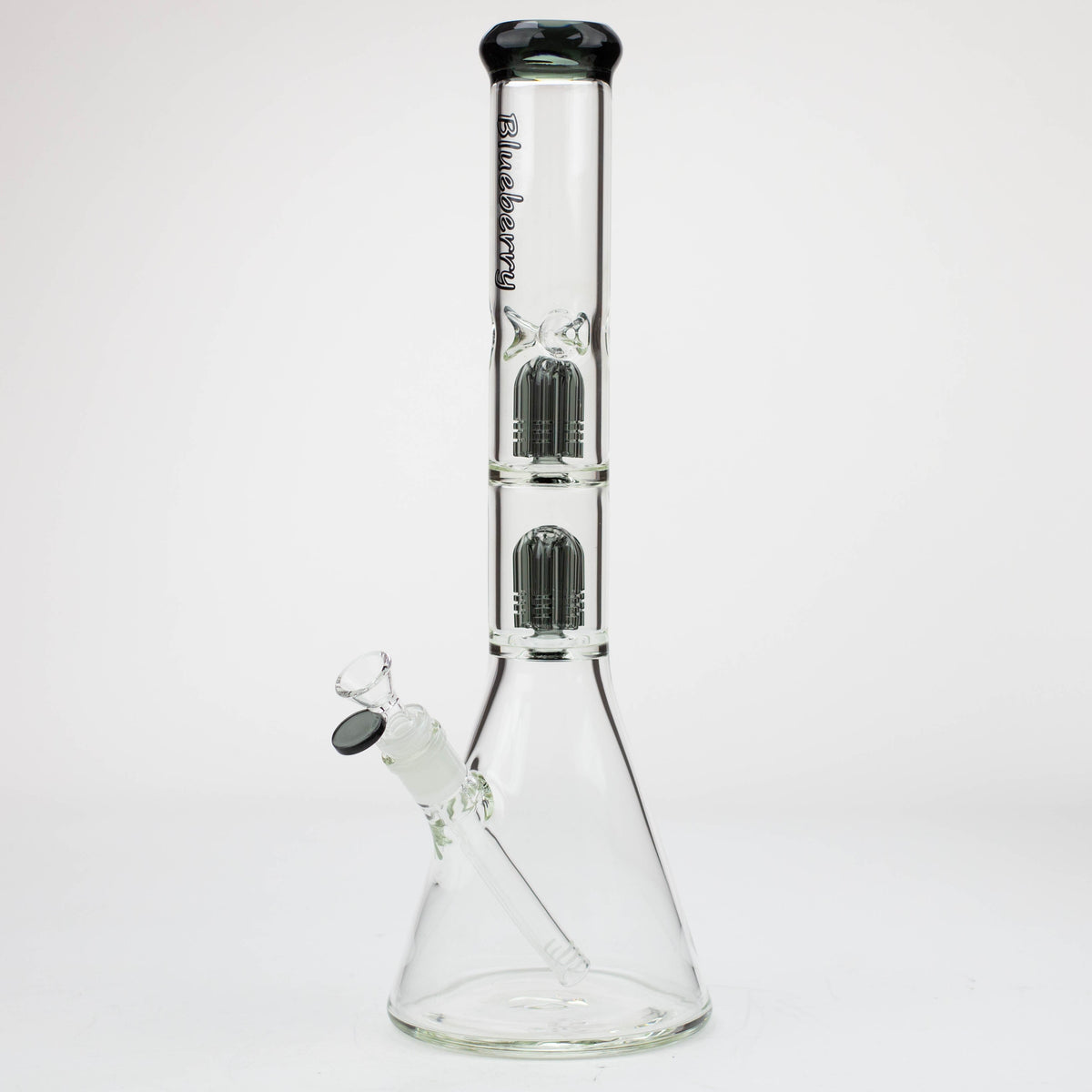 15 Inch Double Tree Perc Beaker Bong from Blueberry Glass