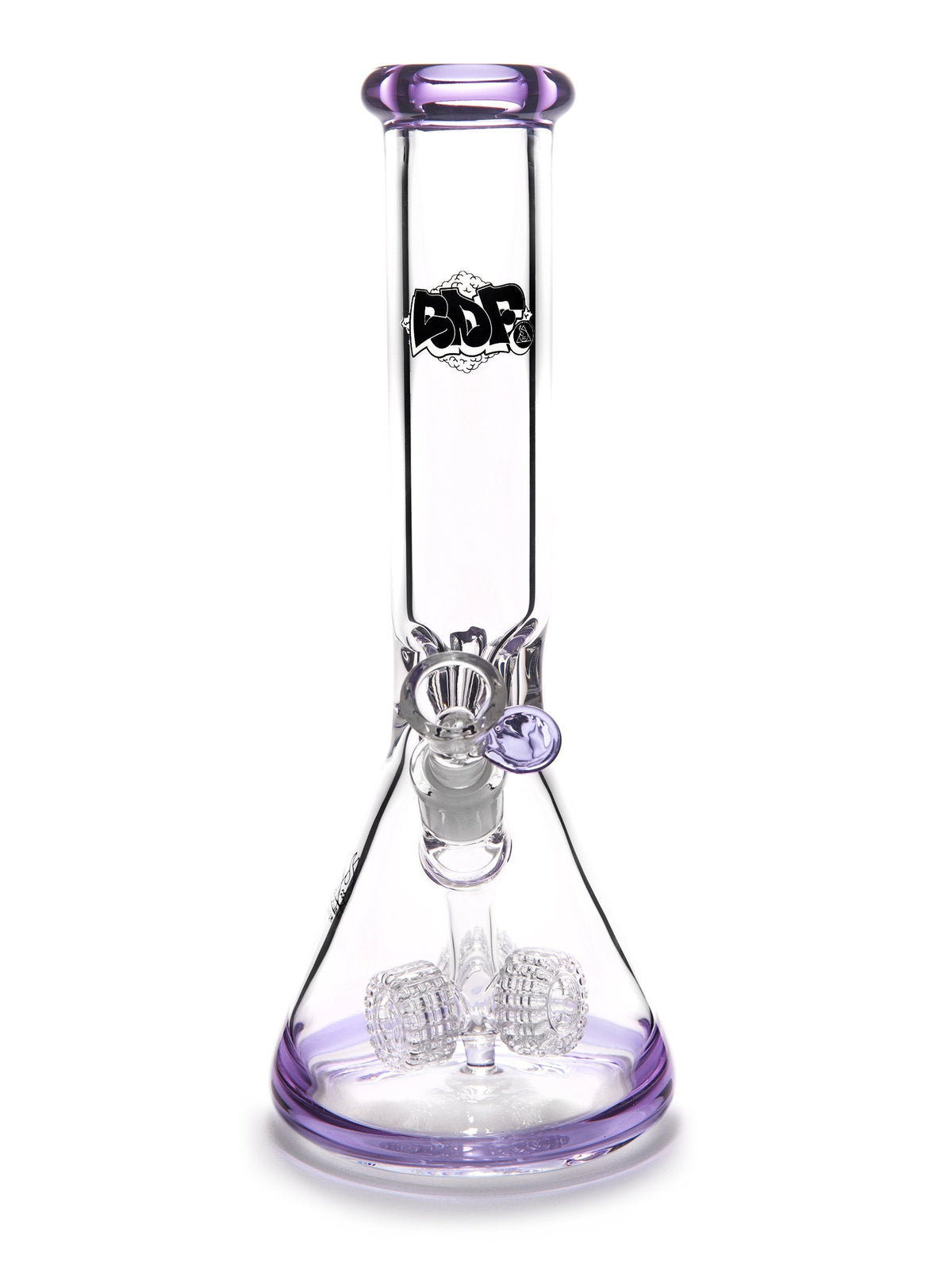 Front View of the Squadafum 14" Matrix Percolator Beaker Bong in Purple