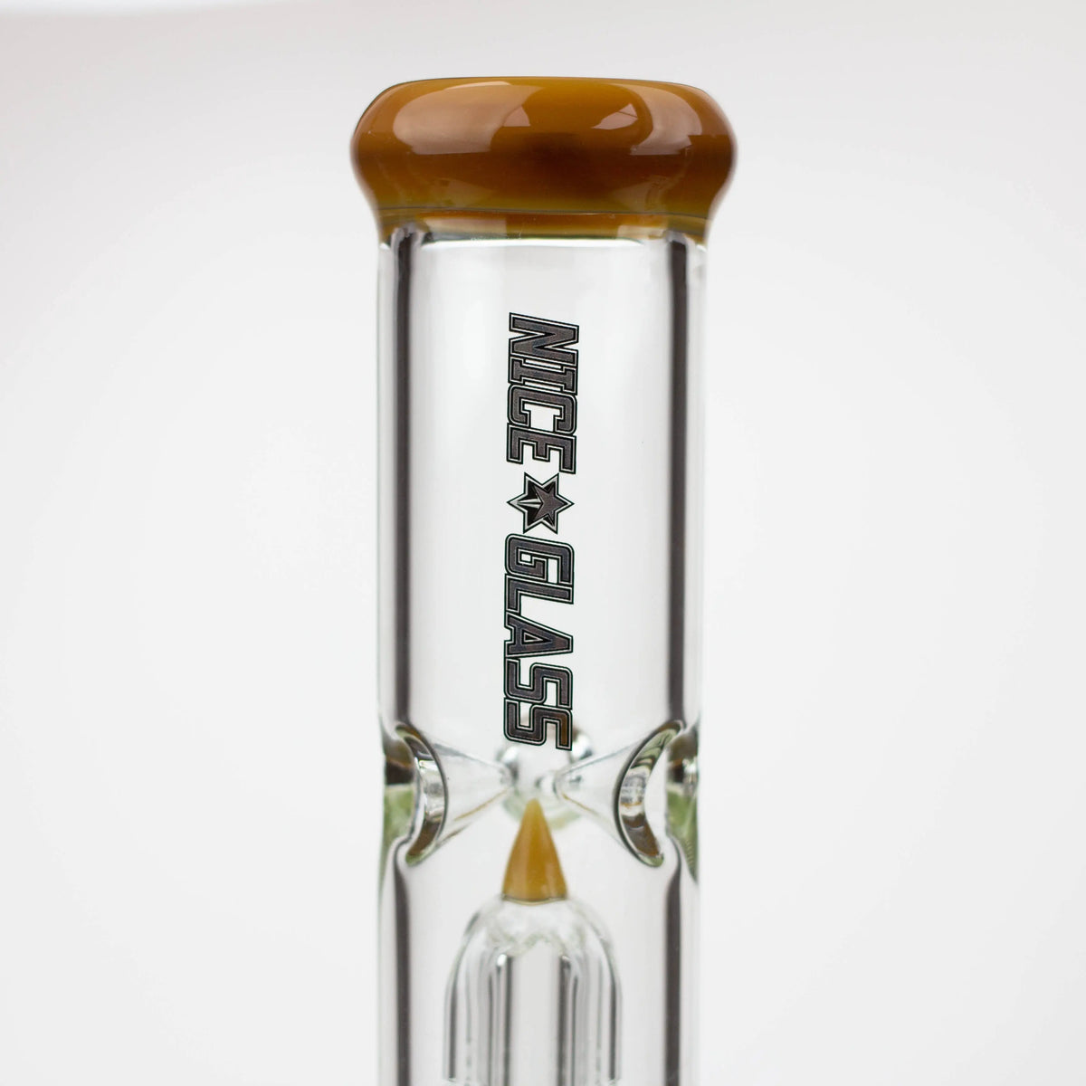 Glass Neck of the 17 Inch Cone to Double Tree Perc Beaker Bong with 4 arm percolator by Nice Glass