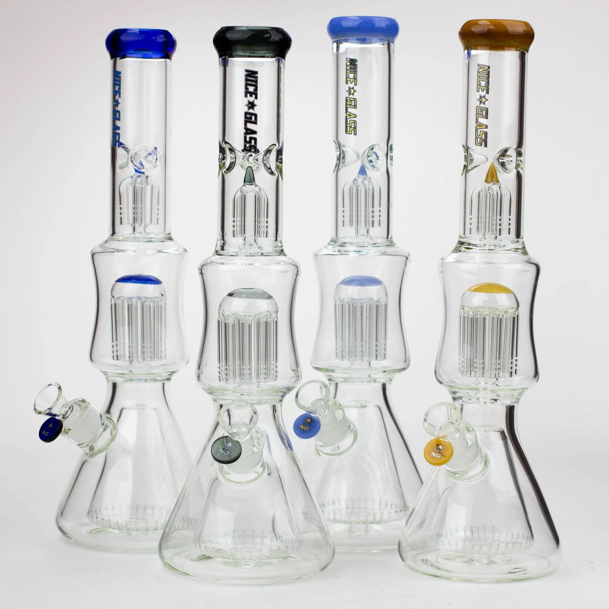 17 Inch Cone to Double Tree Perc Beaker Bong by Nice Glass