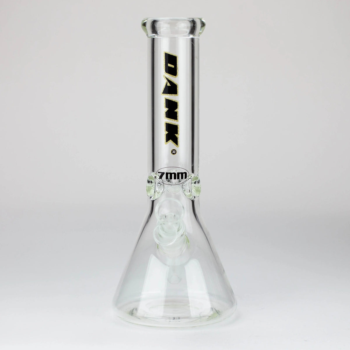 Front View of the 12 inch Glass Beaker Bong from Dank in Black