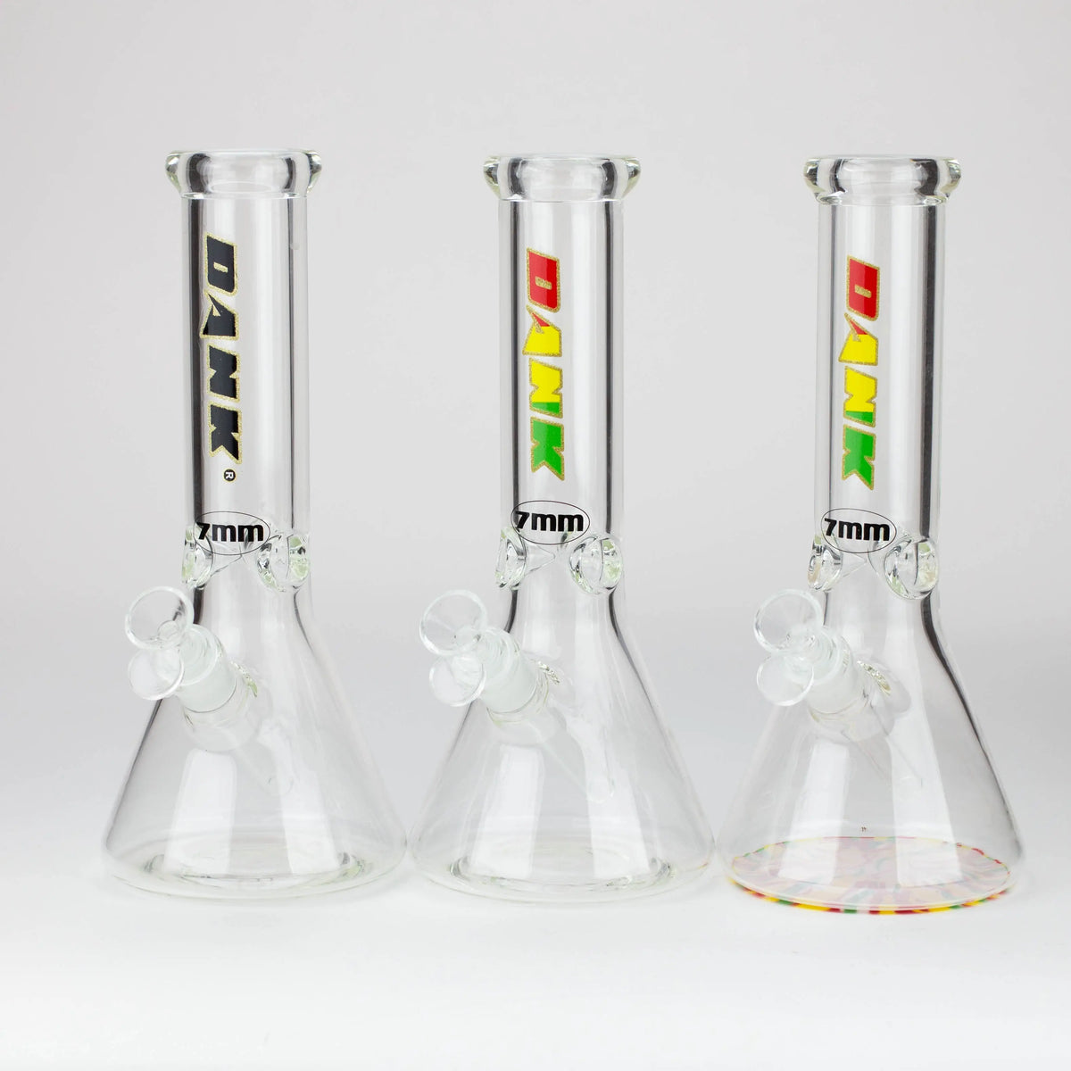 Three 12 inch Glass Beaker Bongs from Dank