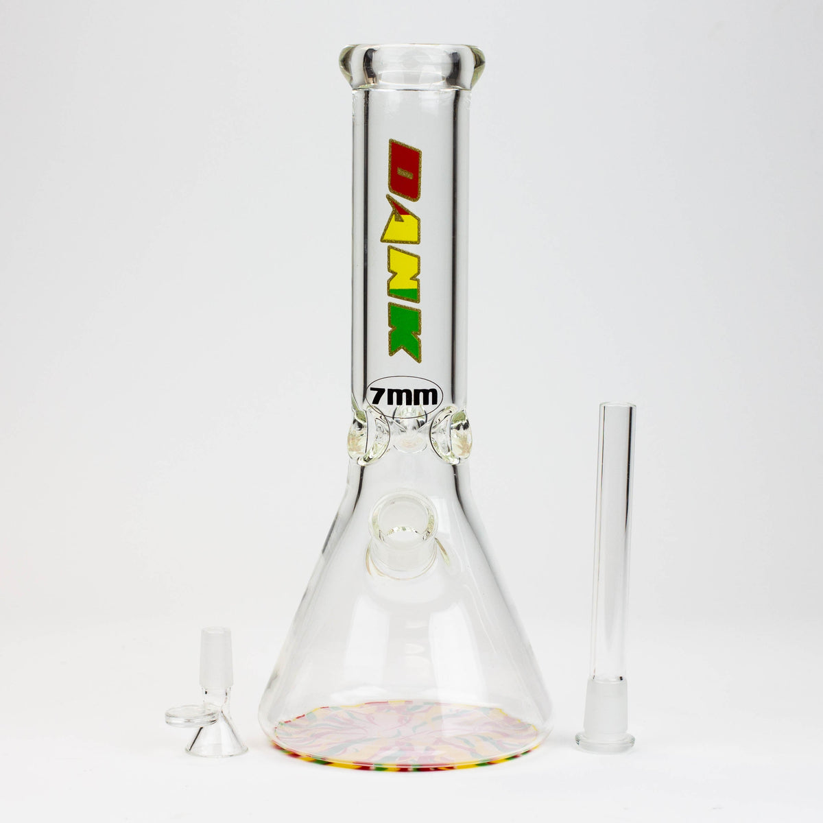 12 Inch Clear Beaker Bong from DANK with bowl piece and downstem