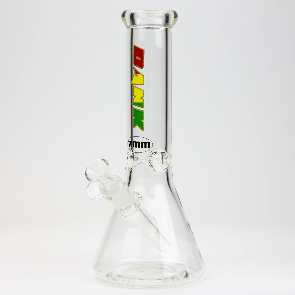 12 Inch Glass Pyramid Beaker Bong in Rasta Color from DANK