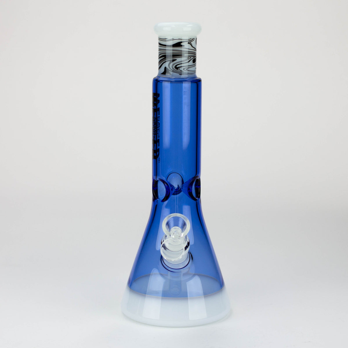 Front View of the blue 12" Dark Matter Water Bong from WENEED Glass