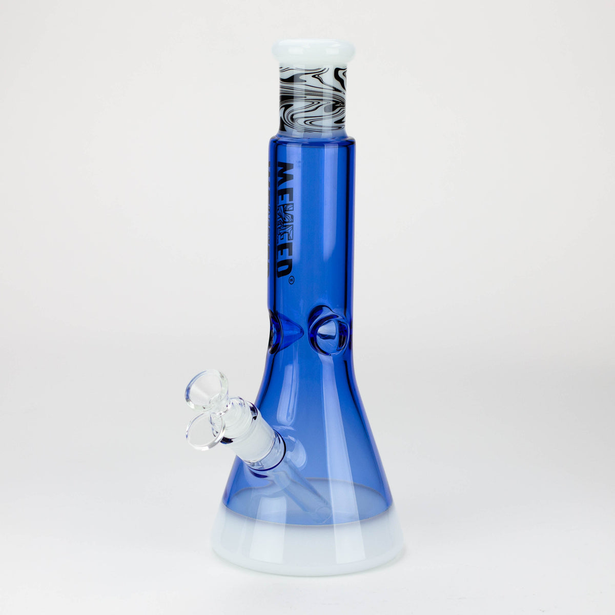 Side View of the blue frosted 12" Dark Matter Water Bong from WENEED Glass