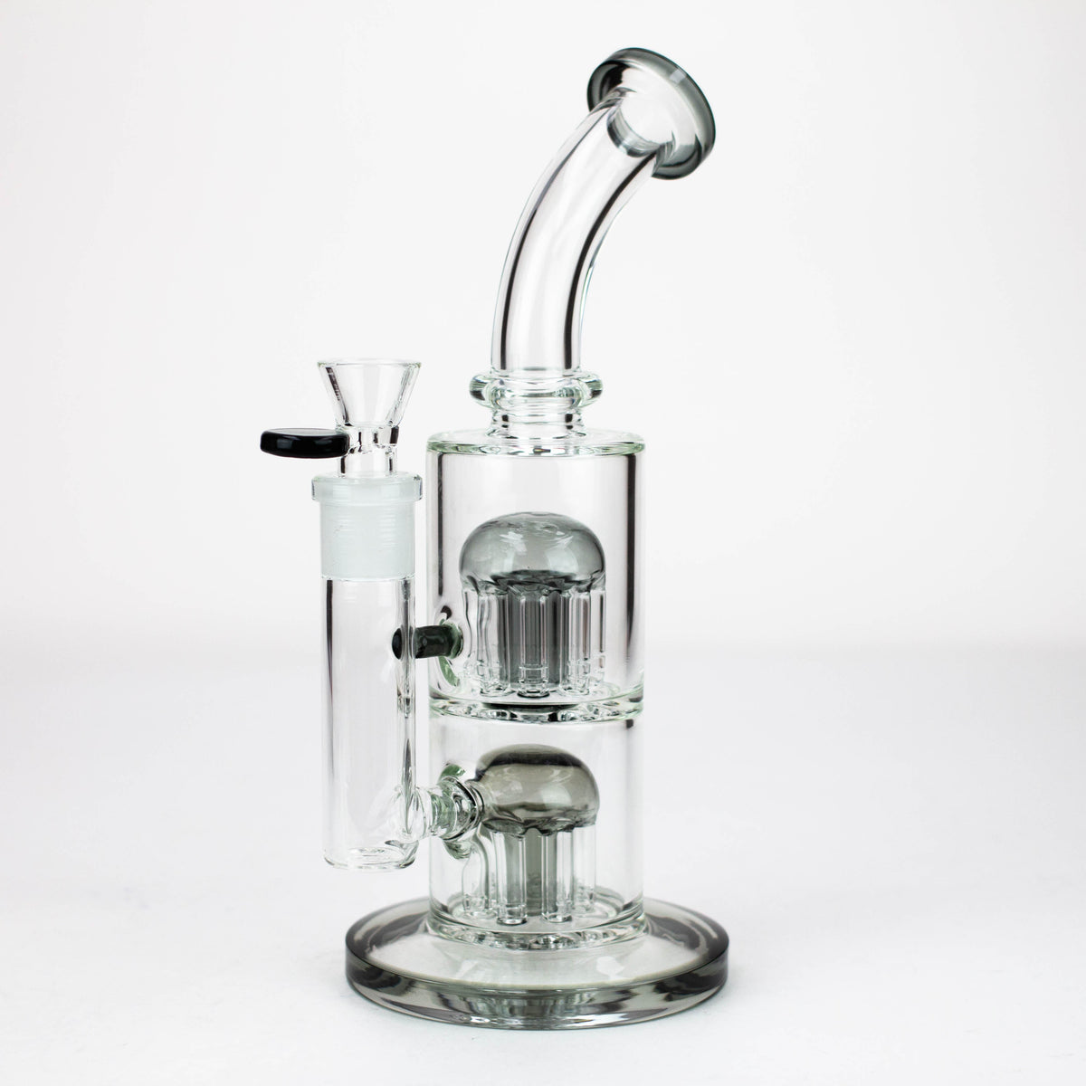 10 Inch Dual 8-Arm Perc Mini Bubbler Bong