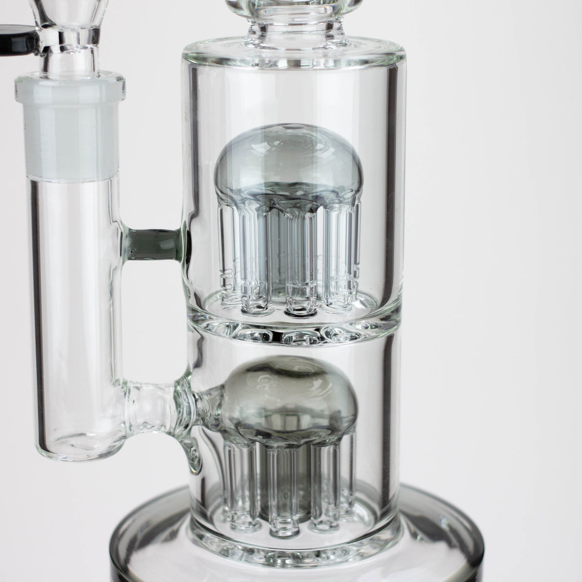 Dual 8 Arm Tree Percolators in the 10 Inch Mini Glass Bubbler Bong