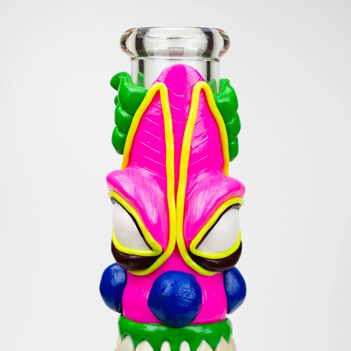 Front Face 3D Resin Design on the Evil Clown Beaker Bong