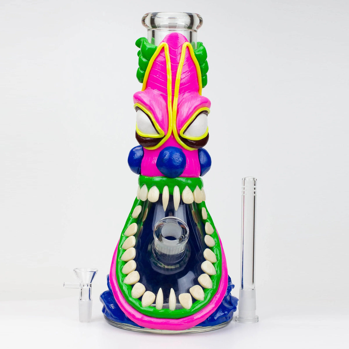 Evil Clown Beaker Bong with bowl piece and downstem