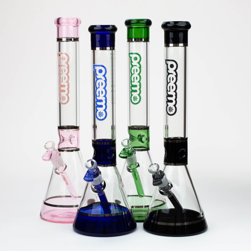 four Preemo 18 inch Colored Base Beaker Bongs