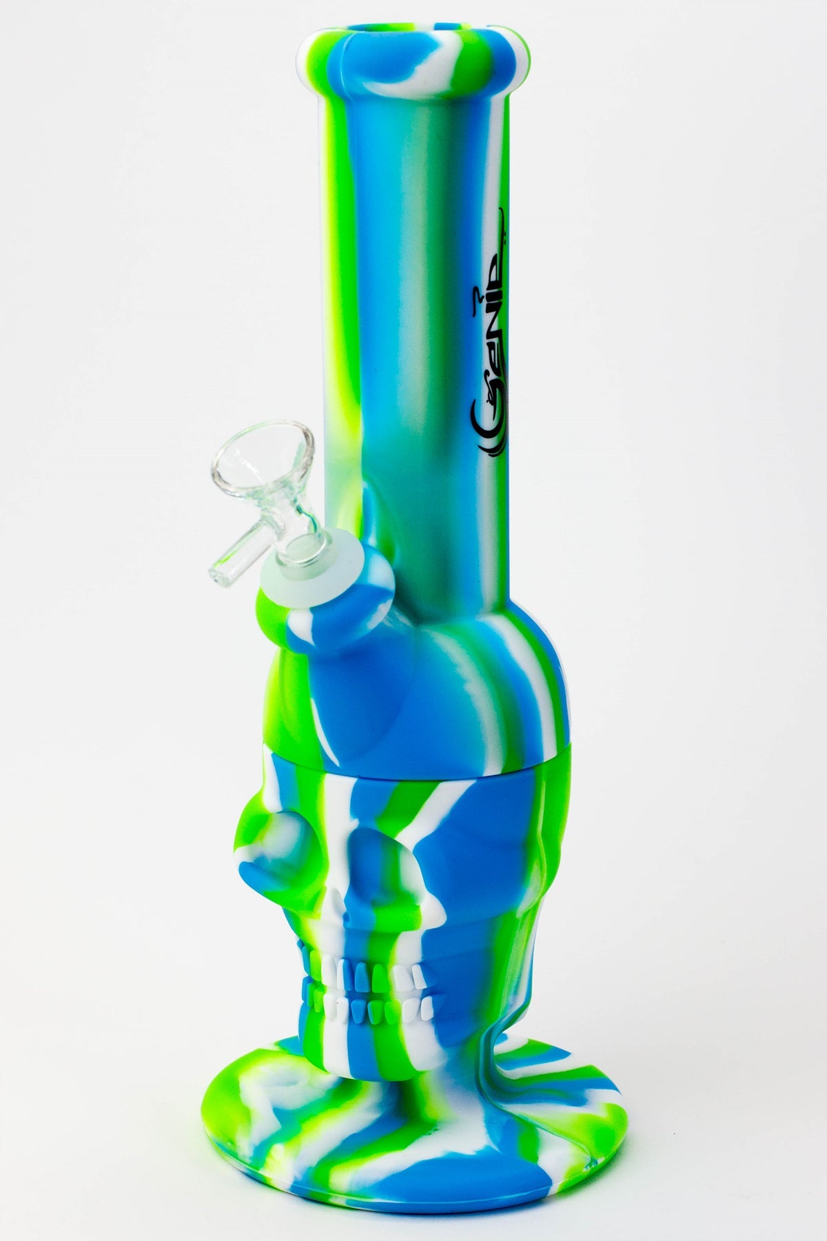 11" Silicone Skull Bong from GENIE in blue