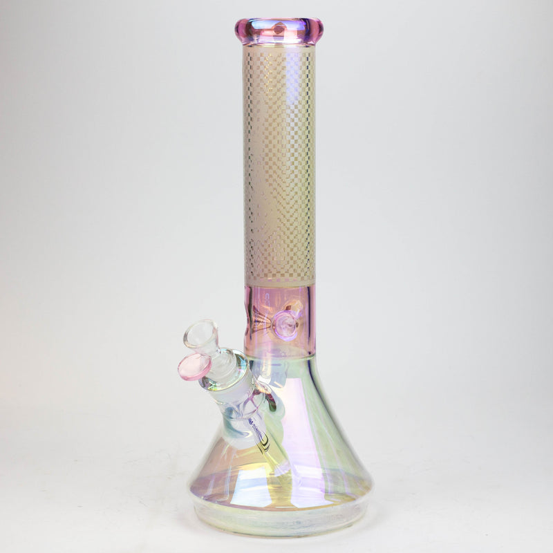 13" Genie Electroplated Pink Glass Beaker Bong