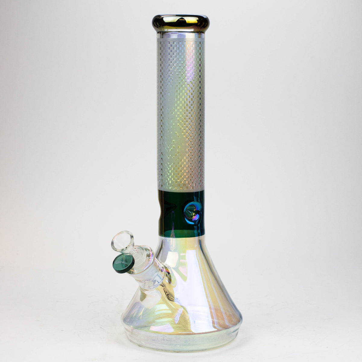 13" Genie Electroplated Teal Glass Beaker Bong