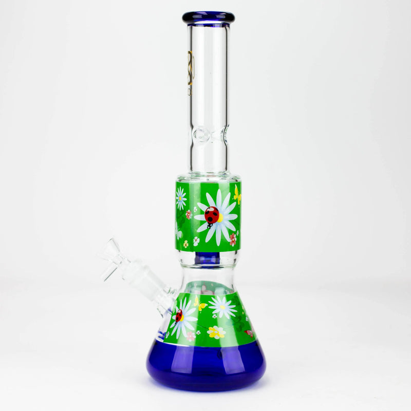 BLO 13" Flower Decal Glass Bong front view