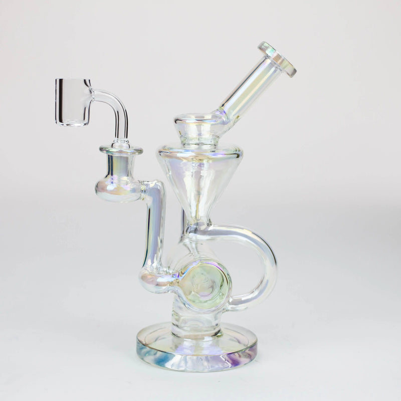 8-Inch Electroplated Glass Recycler Dab Rig Hybrid