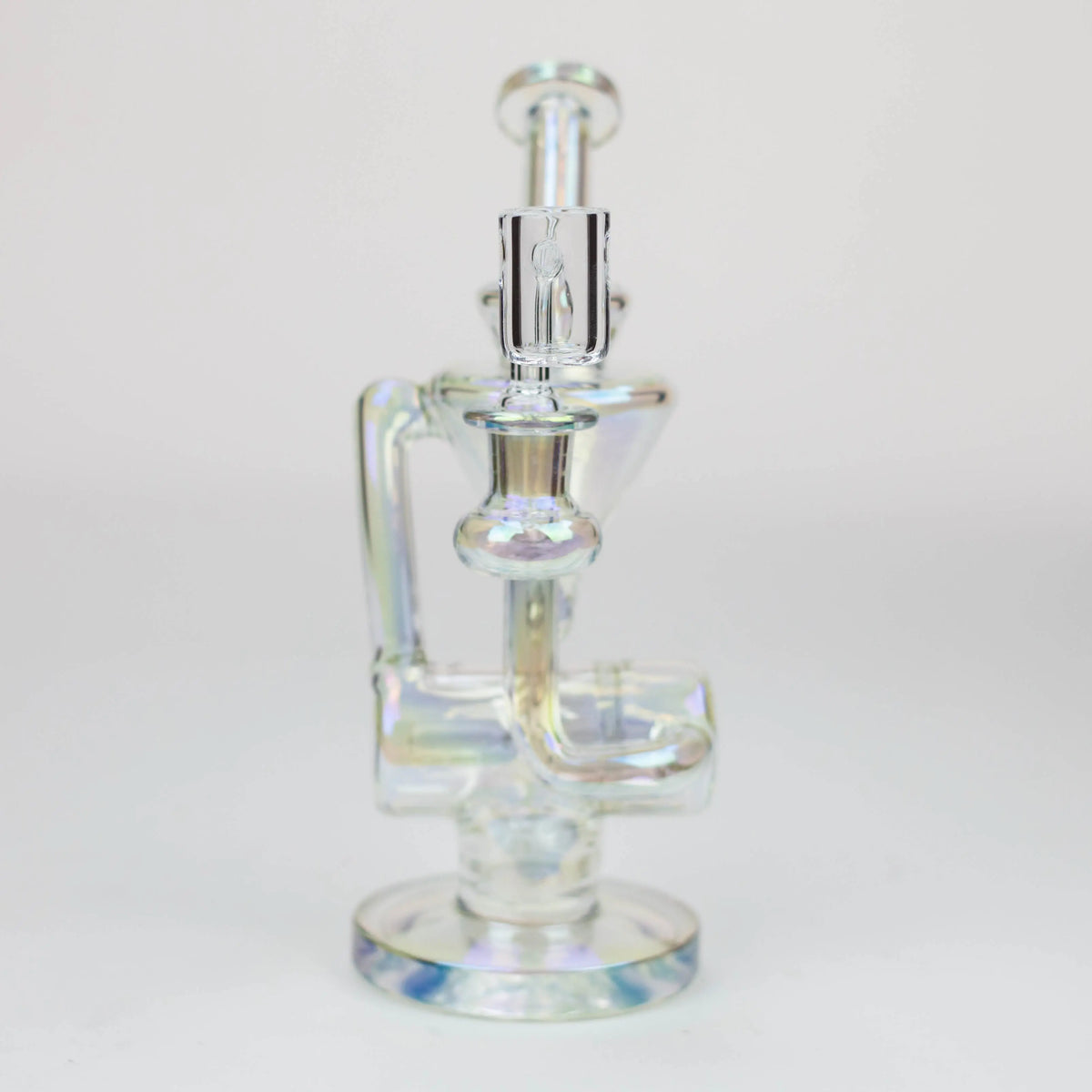 8-Inch Mini Glass Recycler Dab Rig Hybrid