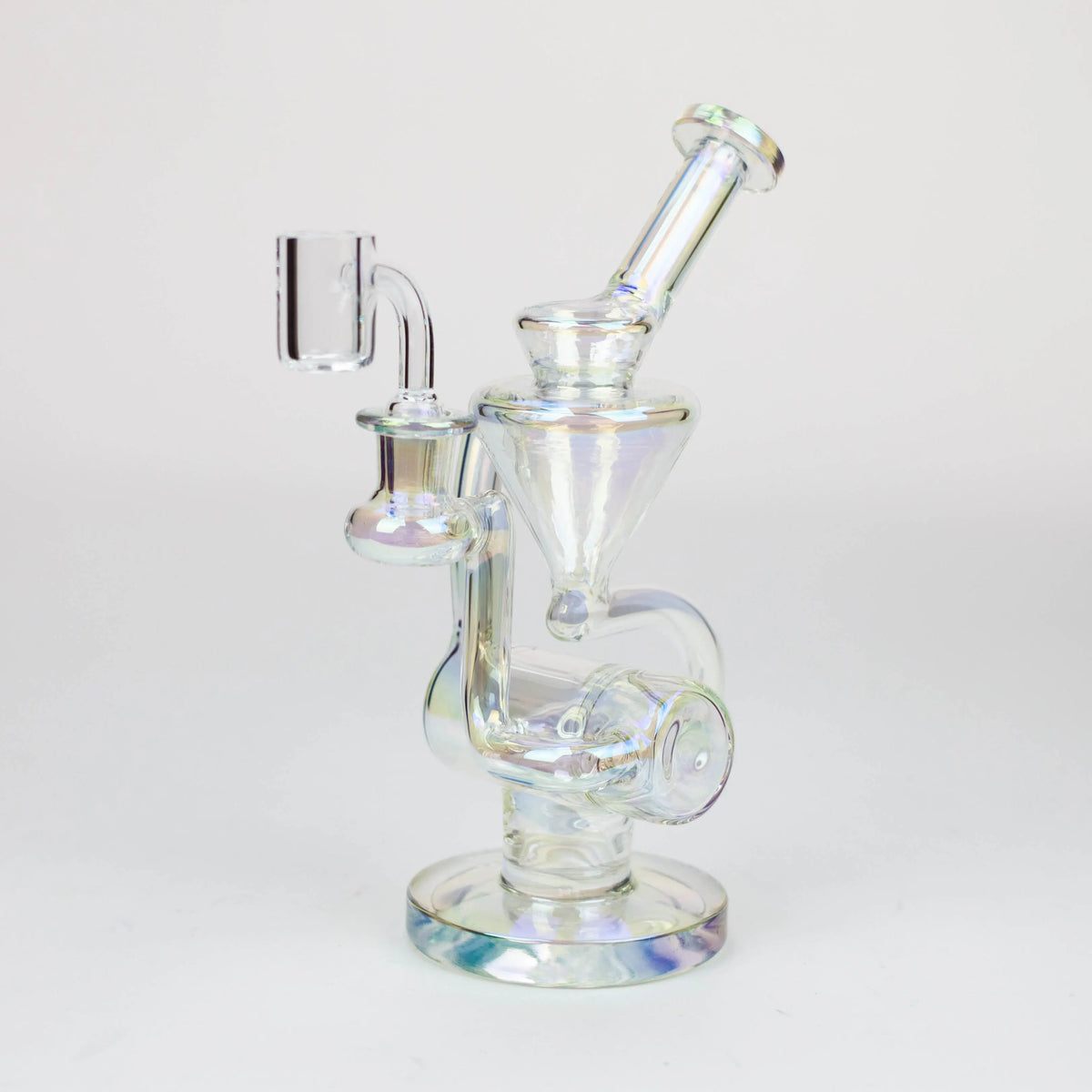 8-Inch Glass Recycler Dab Rig Hybrid