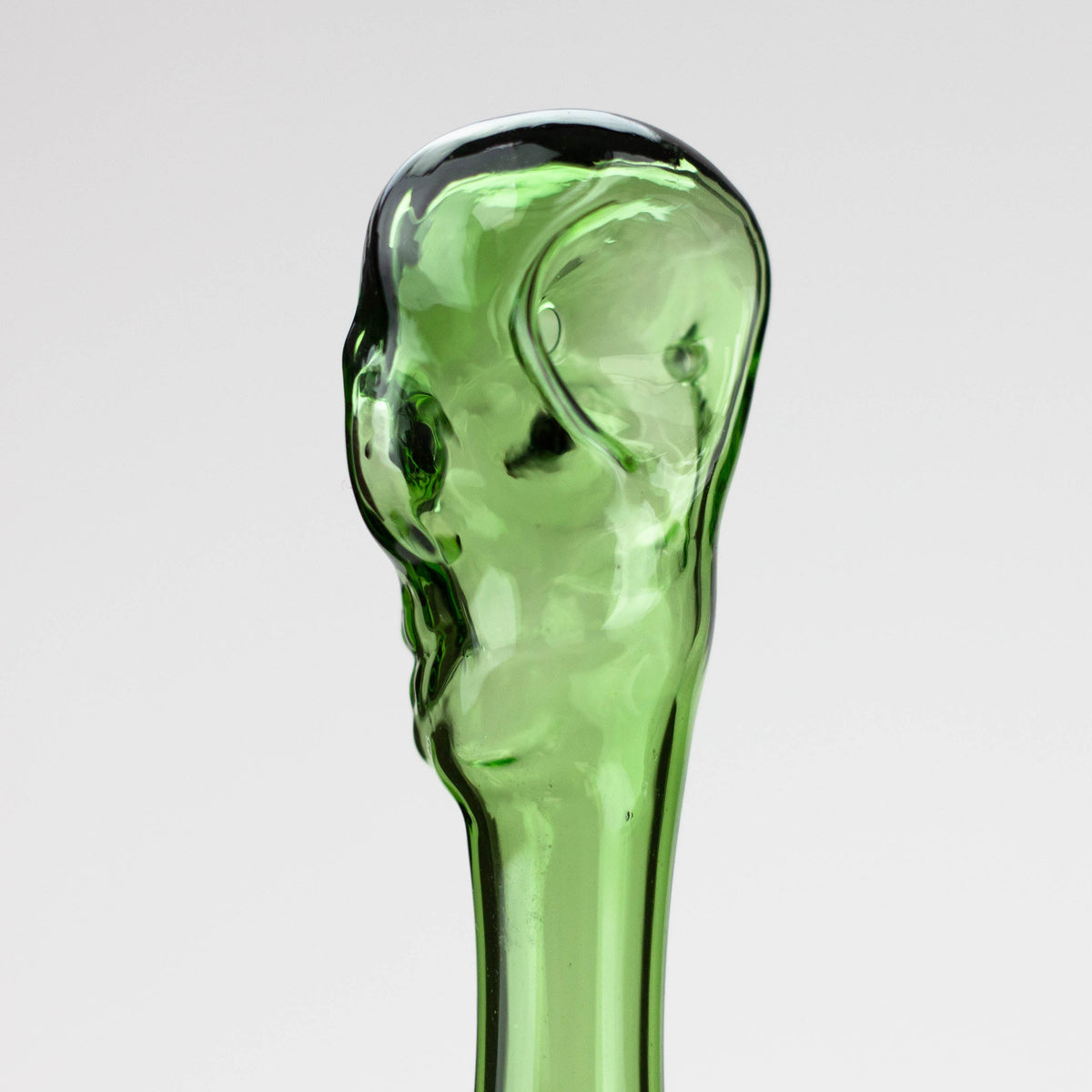 Small Green Glass Skull Pipe