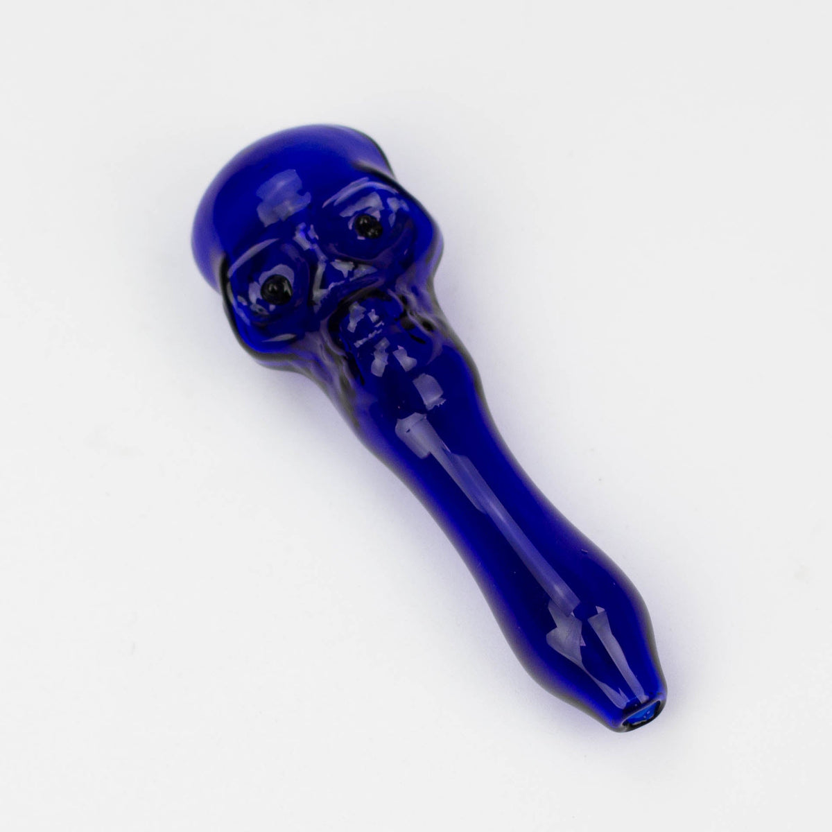 Blue Glass Skull Pipe