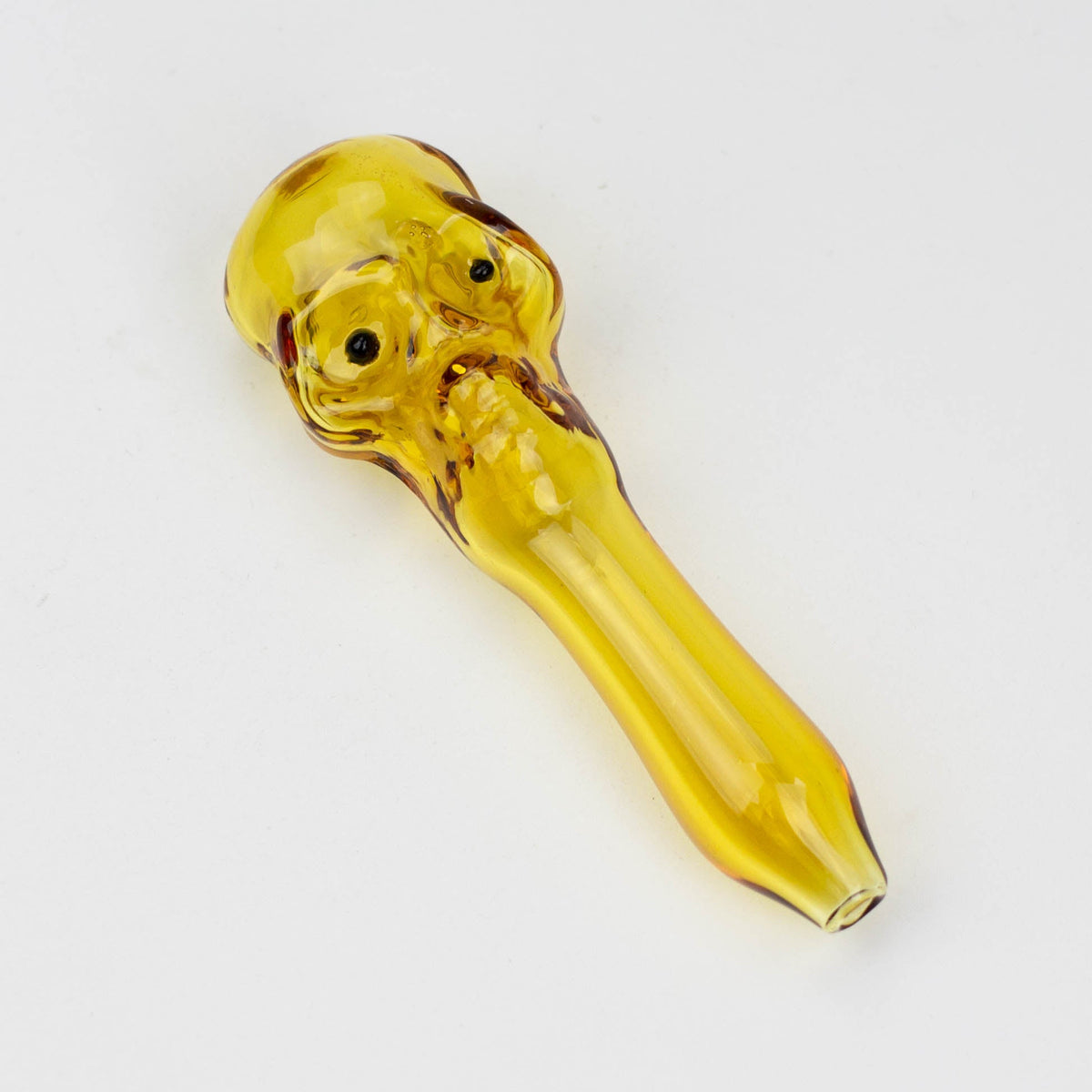 Yellow Glass Skull Pipe