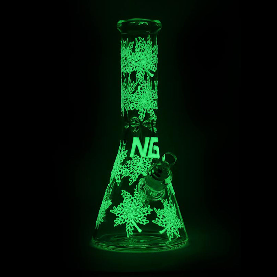 Nice Glass 13-Inch Glow In The Dark Beaker Bong