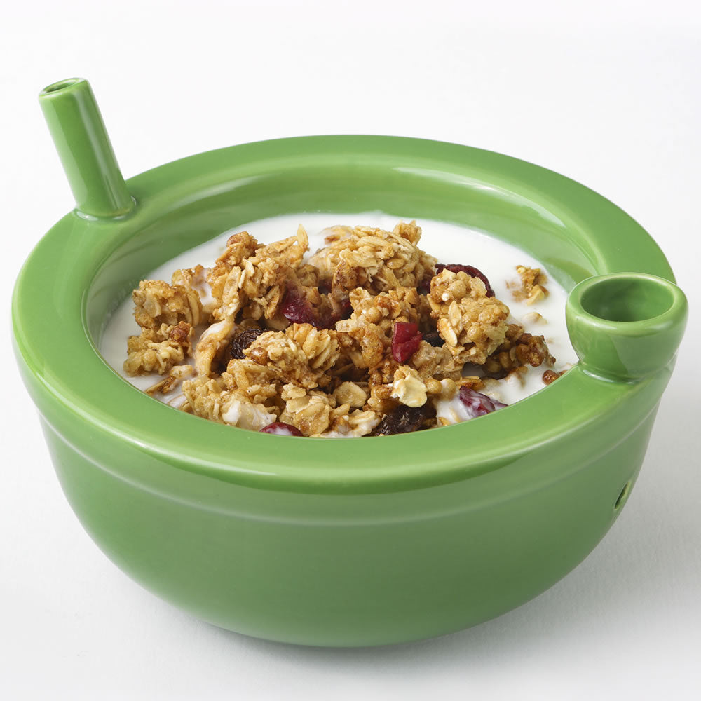 Green Ceramic Cereal Bowl Pipe